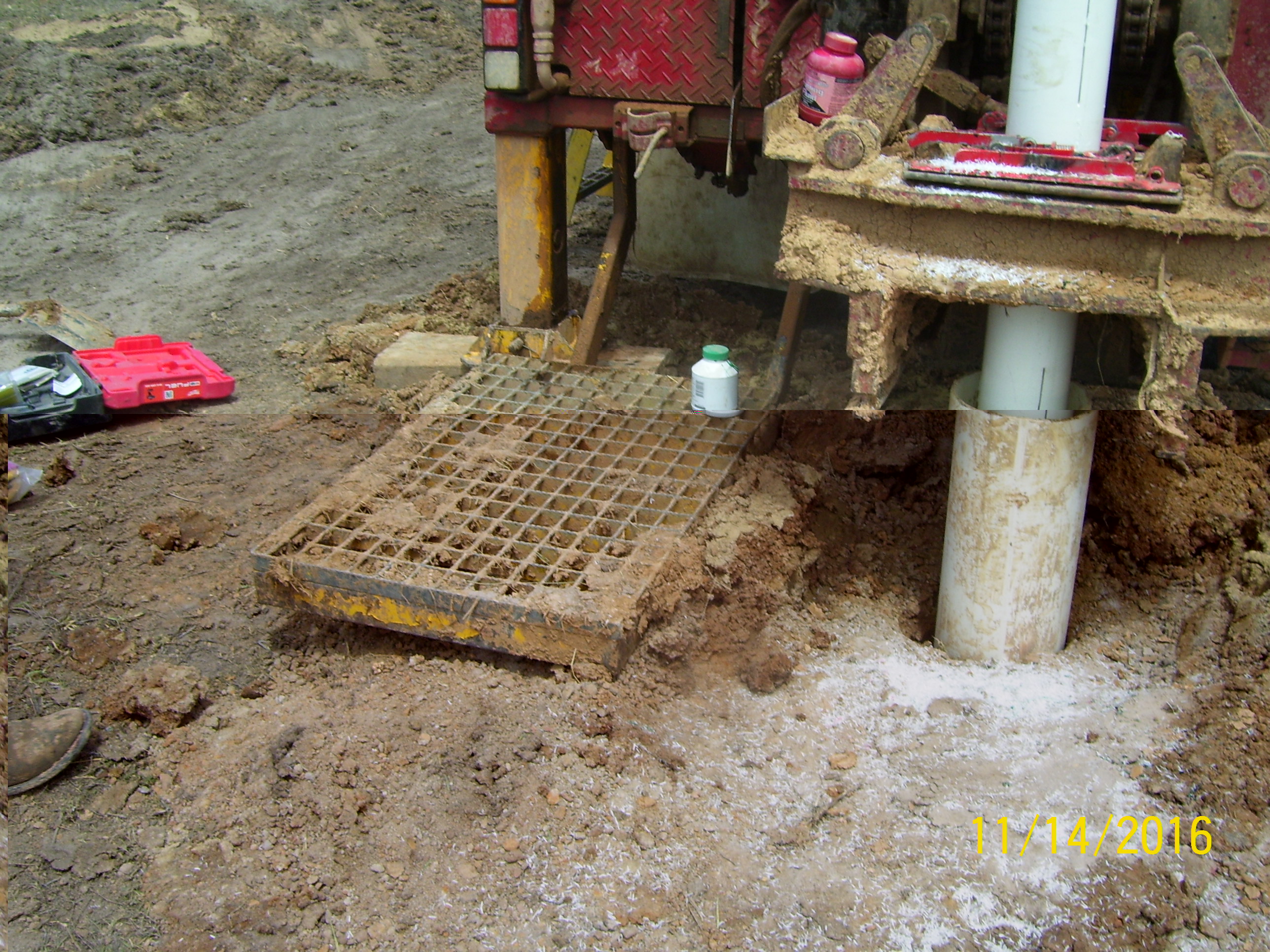 Picture,Image,Putting slotted caseing in bore hole after finding water